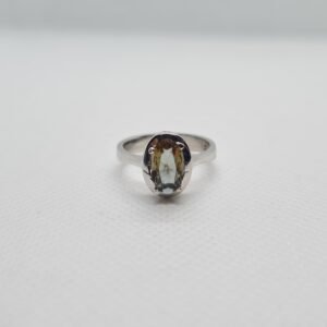 Color Changing Zultanite Rhodium Plated Silver Ring