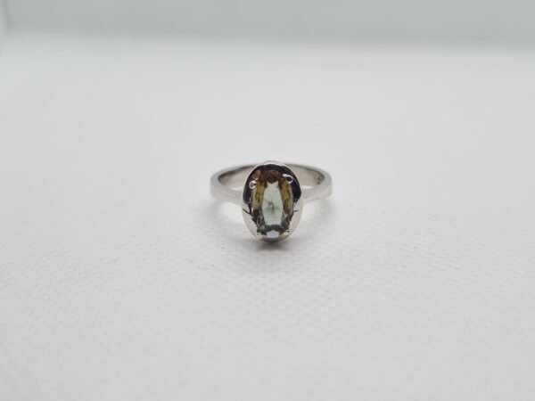 Color Changing Zultanite Rhodium Plated Silver Ring