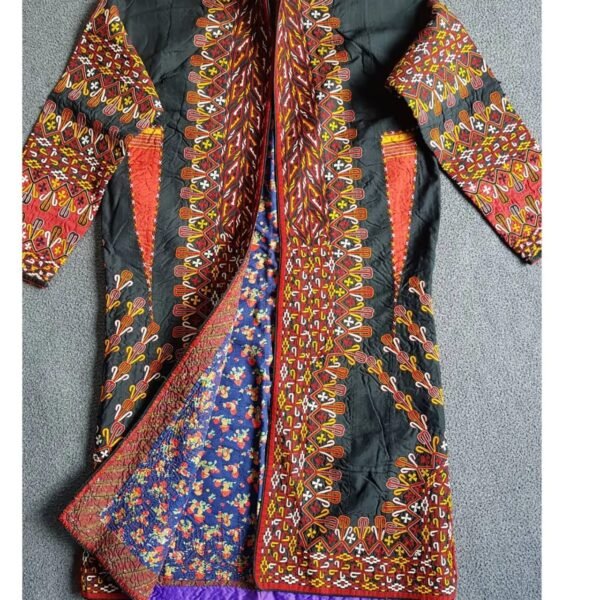 Turkmen coat silk on silk 1880 - 1900 - Image 2