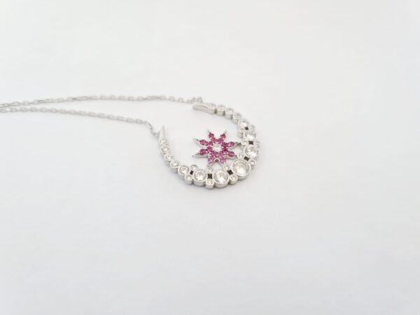 Silver Moon and Star Pendant necklace - Image 3