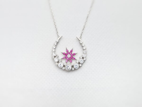 Silver Moon and Star Pendant necklace