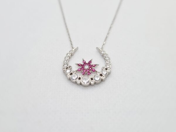 Silver Moon and Star Pendant necklace - Image 2