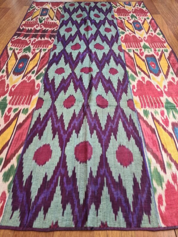 Antique Uzbek Ikat Wall Hanging - Image 5