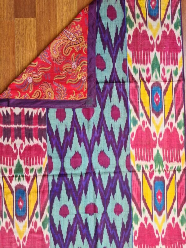 Antique Uzbek Ikat Wall Hanging - Image 2