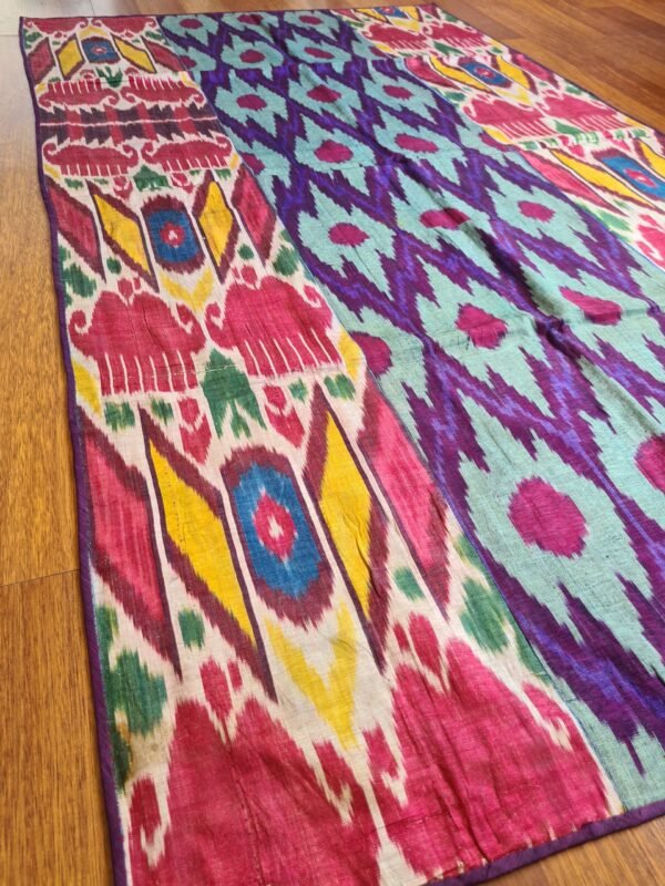 Antique Uzbek Ikat Wall Hanging - Image 6