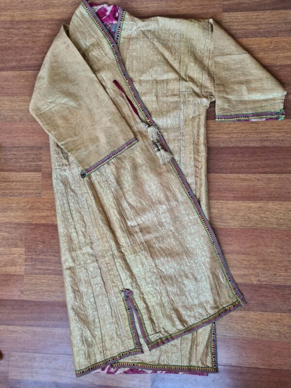 Royal Bukhara Chapan with Gold-Polished Silver Thread - Image 4