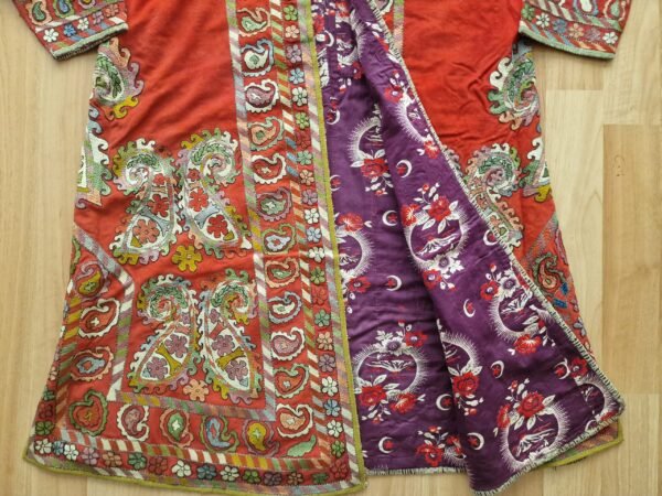 Rare Uzbek Lakai Coat — Silk Embroidery on Wool (c. 1850–1875) - Image 3