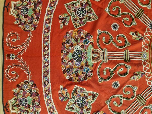 Antique Rasht Embroidery – Silk on Wool (Late 1800s) - Image 4