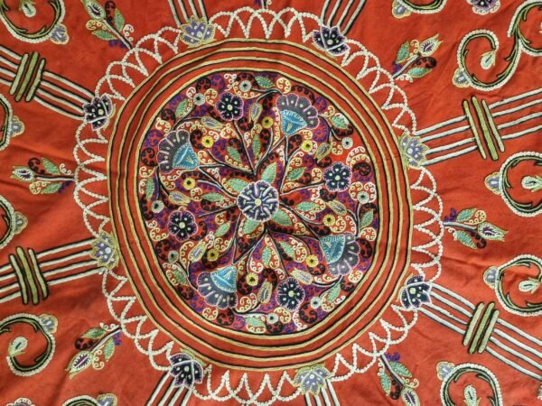 Antique Rasht Embroidery – Silk on Wool (Late 1800s) - Image 2