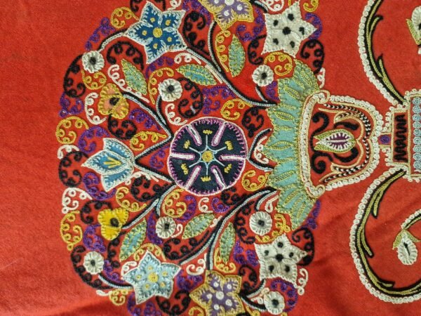 Antique Rasht Embroidery – Silk on Wool (Late 1800s) - Image 7