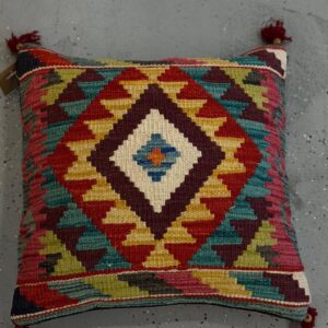 Handmade Afghan Chobrang Kilim Cushion Cover - 20x20