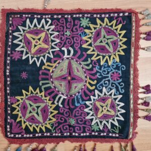 Uzbek Lakai Silk Embroidery on Wool (1800s)